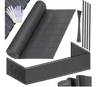 Clôture pare-vue en PVC noir - KESSER - 100 x 400 cm - Imperméable - Résistant aux intempéries - Facile d'entretien