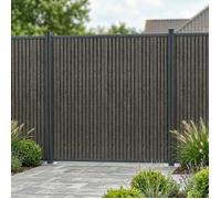 Clôture pare-vue Grassano en WPC 185 x 180 cm gris structuré gris anthracite