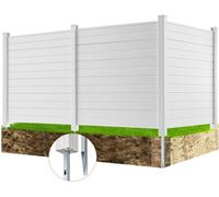 Clôture pare-vue pour l'extérieur - 127x127 cm - Clôture pour climatiseur - Accessoires pour piscine - Clôture horizontale en vinyle - Idéal pour les poubelles et les climatiseurs (3 pièces)