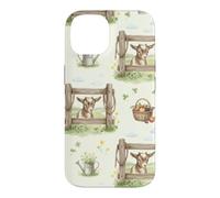 Clôture Pastorale bébé chèvre Aquarelle Jardin Campagne Coque pour iPhone 14