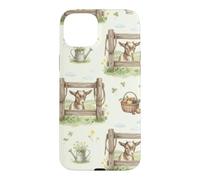 Clôture Pastorale bébé chèvre Aquarelle Jardin Campagne Coque pour iPhone 15 Plus