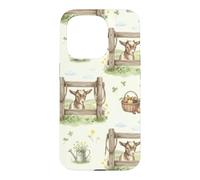 Clôture Pastorale bébé chèvre Aquarelle Jardin Campagne Coque pour iPhone 15 Pro