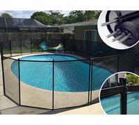 Cloture piscine filet démontable AQUALUX Noire 10m fixations 16mm
