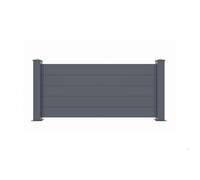 Clôture pleine en aluminium - CASANOOV - NIESEN - Gris anthracite RAL 7016 - Kit complet - Sur muret