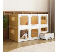 Clôture pour chats Grands Cages pour chats d'intérieur, Clôture pour chats DIY Niche pour chats Box pour animaux de compagnie Cages pour petits animaux Niche amovible en fil métallique (71 x 46,5 x 71