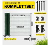 horizont clôture jardin FIX 15 m x 120 cm à mailles serrées avec 9 piquets - clôture chien, clôture amovible extérieur, cloture jardin exterieur, filet clôture chien, clôture camping, clôture potager