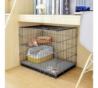 Clôture pour grands chats Cage pour chats Cage pour chats Cage pour animaux de compagnie Cage pour chiens et chats Cage pour chiots pliable en métal avec plateau, facile à transporter (noir, 58 x 42