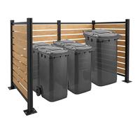 Clôture pour poubelles en Aluminium HWC-K57 130 x 206 x 110 cm, Marron Clair