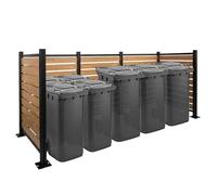 Clôture pour poubelles en Aluminium HWC-K57 130 x 300 x 110 cm, Marron Clair