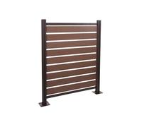 Poubelle d'extérieur et bac à déchets Mendler Clôture pour poubelles en aluminium HWC-K57 élément de base 130x110x6cm brun