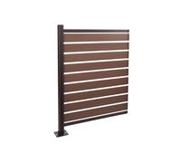 Clôture pour poubelles en aluminium HWC-K57 élément d'extension 130x100x6cm brun