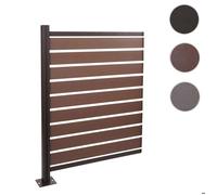 Clôture pour poubelles en aluminium HWC-K57 élément d'extension 130x100x6cm brun