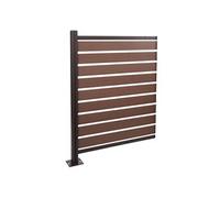 Clôture pour poubelles en aluminium HWC-K57 élément d'extension 130x100x6cm brun