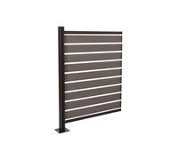 Alu Clôture pour poubelles HWC-K57, élément d'extension Cache-Poubelle, Aspect Bois Extensible 130x100x6cm - Gris