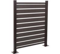 Clôture pour poubelles en Aluminium HWC-K57, élément de Base Cache-Poubelle, Aspect Bois Extensible 130x110x6cm - Anthracite