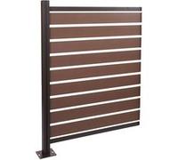 Clôture pour poubelles en aluminium HWC-K57 élément d'extension 130x100x6cm brun