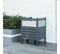 Clôture pour poubelles 'Uusikaupunki' acier 120 x 91 x 91cm anthracite / argenté
