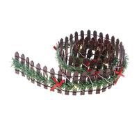 Clôture pour sapin de Noël : barrière lumineuse LED miniature en bois pour décoration de Noël, décoration intérieure et extérieure, mini clôture décorative pour installation de Noël | Bord
