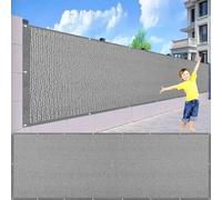 Clôture protectrice pour balcon 60 x 510 cm avec œillets, cordons et attaches - Solution d'intimité pour votre terrasse - Gris clair