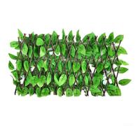 Clôture rétractable en bois artificiel pour couvrir les feuilles et détails de fleurs en soie pour jardin, brise-vue et décoration murale ou balcon (orchidée blanche)