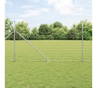 Clôture De Champ Vidaxl 1,4x50 M En Acier Galvanisé, Poteaux De Clôture Vidaxl Avec Piquet 13 Pcs Ø32 Mm 160 Cm En Acier Galvanisé