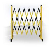 Clôture Télescopique De Circulation, Clôture Extensible En Métal Robuste, Portillon De Sécurité Pliable Avec Roulettes, Jaune Et Noir For Chantier(300cm/9.8FT)