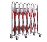 Clôture Télescopique Mobile Sur Roues en Acier Inoxydable Barrière de Sécurité Rétractable avec Bandes Réfléchissantes Soudure Invisible Chaîne en Acier Renforcé pour Chantiers, Entrepôts(1.1x3m)