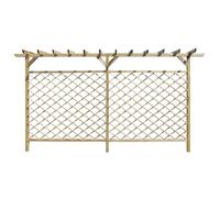 Clôture Treillis Jardin Avec Pergola En Bois Imprégné Vert 335x200 Cm