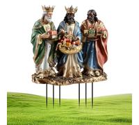 Clôtures de jardin décoratives, clôtures de jardin religieuses de Noël - Nativity Scene Yard Art Acrylique 2D Clôture de jardin - Matériaux de Noël, décorations de chemin imperméables durables pour le