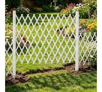 Clôtures De Jardin Enterré, Clôture De Jardin Extensible en Bois, Palissade Paravent Extérieur 50x140cm 90x200cm 180x220cm Canisse avec des Attaches De Câble(Blanc,H90 x L200cm)