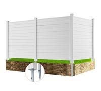 Clôtures de jardin-VEVOR-blanc127x127cm-PVC-Piquets Métalliques, Accessoires pour Sols Souples, Poubelles
