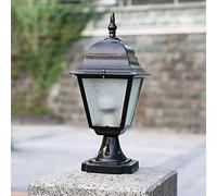 Clôtures extérieures Classiques Lampe de Pilier Mural Villa continentale Jardin E27 Lanterne de Poteau Patio Garage Porche en Aluminium étanche IP42 Colonne de Verre Lumineuse