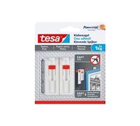 Clou adhésif, 2 pièces, pour papier peint et plâtre, jusqu'à 1 kg par ongle, ajustable, blanc