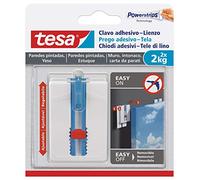 Clou adhésif Tesa® pour toile - Papier peint et plâtre - Réglable en hauteur - Clou auto-adhésif - Toile et cadres - Force adhésive 2 kg par clou - Peut être enlevé sans laisser de traces