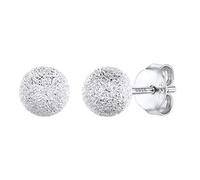 Clou d Oreille Puce Attract Boucle d'Oreille Perle Ronde Gravure Argent 925 Sterling Silver Earring Mignon Creole Petit Inoxydable Puce Givré-5mm Bijoux Cadeau Valentin Noël Fête des Mères Mariage