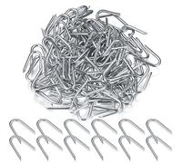 Clou de Clôture en Forme de U, Agrafe pour Grillage, Clous en U à Double Pointe pour Fixer Clôture Jardin, Gazon Clôtures, Grillage a Poule (200 petite taille)