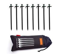 Clou de Sol,Pile de Tente Polyvalente en Acier à Usage intensif, Pile en métal Solide pour Le Camping en Plein air,la randonnée et l'alpinisme (8 Paquets) (20cm)