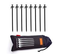 Clou de Sol,Pile de Tente Polyvalente en Acier à Usage intensif, Pile en métal Solide pour Le Camping en Plein air,la randonnée et l'alpinisme (8 Paquets) (30cm)