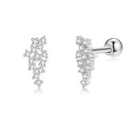 Clou D'Oreille Femme, Clou D'Oreille en Argent Argent Sterling S925 Zircone Cubique Grappe de Raisin 13X6mm pour Saint Valentin Bijoux