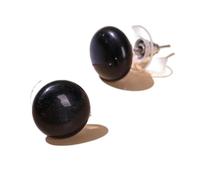 Clou D'Oreilles Femme,Boucles D'Oreilles Élégantes En Pierre Naturelle, Clous D'Oreille Boule Porte-Bonheur, Bijoux D'Oreille En Obsidienne, Adaptés À Un Usage Quotidien, Cadeaux Pour Femmes