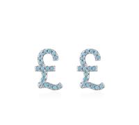 Clou d'Oreilles Femme, Boucles d'Oreilles Femme Argent Sterling 925 Argent Bleu Géométrique avec Turquoise