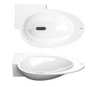 Clou First meuble lave-mains 38.8x24.6cm trou de robinet gauche pierre minérale Blanc CL/03.08101