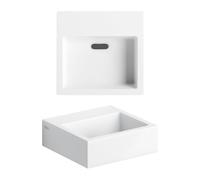 Clou Flush Lave-mains - 28x27x9cm - trou de robinet pré-percé - avec bonde de vidage - blanc mat CL/03.13011