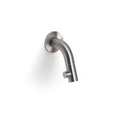 Clou kaldur robinet de lavabo à bec court monté au mur en acier inoxydable brossé CL/06.05.001.41