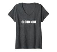 Cloud 9 T-Shirt avec Col en V, Femme, Chiné Foncé, XXL