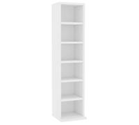 CLOUD Armoire à CD Armoire de rangement - bibliothèque Blanc 21x20x88 cm Bois d'ingénierie CHYNEW2917180
