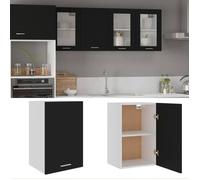 CLOUD Armoire suspendue,armoire de cuisine, meuble haut de cuisine Noir 39,5x31x60 cm Bois d'ingénierie CHYNEW8705679