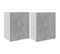CLOUD Armoires suspendues 2 pcs, meuble bas cuisine, armoire rangement de cuisine Gris béton Bois d’ingénierie CHYNEW8021045