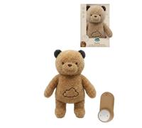Cloud b Cookie the Breathing Bear Veilleuse en peluche légère et sonore pour bébés et tout-petits - Battements de cœur apaisants, berceuses et bruit blanc - Animal en peluche rechargeable pour chambre