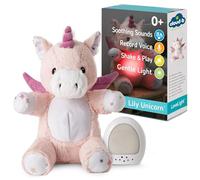 Cloud b peluche musicale LoveLight avec 8 sons apaisants, bruit blanc, veilleuse multicolore, fonction enregistrement vocal, minuterie, réglages volume, rechargeable USB-C | Lily la Licorne